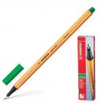 Ручка капиллярная STABILO Point, ЗЕЛЕНАЯ, корпус оранжевый, толщина письма 0,4мм, 88/36