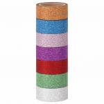 Клейкие ленты полимерные для декора с блестками "ИНТЕНСИВ", 15 мм х 3 м, 7 цветов, ОСТРОВ СОКРОВИЩ, 661715
