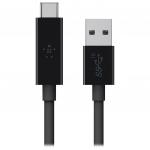 Кабель Type-C-USB 3.1 1 м BELKIN, для подключения портативных устройств и перифирии, F2CU029bt1M-BLK