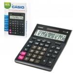 Калькулятор настольный CASIO GR-16-W (209х155 мм), 16 разрядов, двойное питание, черный,  европодвес