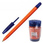 Ручка шариковая СТАММ 111, СИНЯЯ, корпус оранжевый, узел 1,2мм, линия письма 1мм, РС11