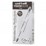 Ручка-роллер UNI-BALL (Япония) Vision Elite, ЧЕРНАЯ, корпус серый, 0,8мм, линия 0,6мм, UB-200 (08)