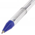 Ручка шариковая масляная ОФИСМАГ, СИНЯЯ, корпус прозрачный, узел 0,7 мм, линия 0,35мм, 142151