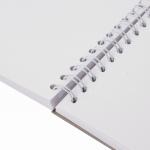 Скетчбук, белая бумага 160 г/м2, 145х205 мм, 30 л., гребень, жёсткая подложка, BRAUBERG ART "DEBUT", 110989