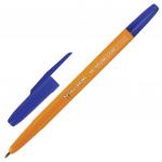Ручка шариковая BRAUBERG Carina Orange, СИНЯЯ, корпус оранжевый, узел 1мм, линия 0,5мм, 141668