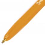 Ручка шариковая BRAUBERG Carina Orange, СИНЯЯ, корпус оранжевый, узел 1мм, линия 0,5мм, 141668