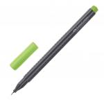 Ручка капиллярная FABER-CASTELL "Grip Finepen", СВЕТЛО-ЗЕЛЕНАЯ, трехгран., корп.черный, 0,4мм,151666