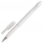 Ручка гелевая с грипом PENTEL (Япония) Hybrid Gel Grip, БЕЛАЯ, узел 0,8мм, линия 0,4мм, K118