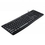 Клавиатура проводная LOGITECH K200, 112 клавиш+8 дополнительных клавиш, USB, чёрная, 920-008814