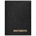 Обложка для автодокументов STAFF, экокожа, "DOCUMENTS", черная, 237181