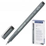 Ручка капиллярная STAEDTLER PIGMENT LINER, ЧЕРНАЯ, корпус серый, толщина письма 0,3мм, 308 03-9