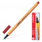 Ручка капиллярная STABILO Point 88, ТЕМНО-КРАСНАЯ, корпус оранжевый, толщина письма 0,4мм, 88/50
