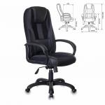 Кресло компьютерное VIKING-9/BLACK, подушка, экокожа/ткань, черное, ш/к 72407