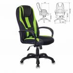 Кресло компьютерное VIKING-9/BL+SD, подушка, экокожа/ткань, черное/зеленое, ш/к 72438