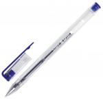 Ручка гелевая STAFF, СИНЯЯ, корпус прозрачный, хром. детали, узел 0,5 мм, линия 0,35 мм