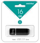 Флэш-диск (флэшка) USB 16GB Smartbuy Quartz series Black (SB16GBQZ-K)