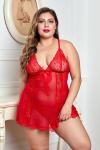 Red Valentines Day Plus Size Babydoll Lingerie