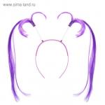 Карнавальный ободок "Хвостики" длинные, цвет фиолетовый