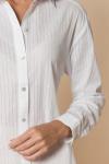 Удлиненная рубашка из хлопка в плетеную полоску, D29.652