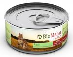 BioMenu ADULT Консервы для кошек мясной паштет с Языком  95%-МЯСО 100 г