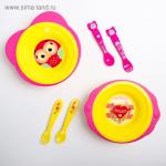 Набор детской посуды Mum&Baby: тарелка на присоске, ложка, вилка арт. 4827466