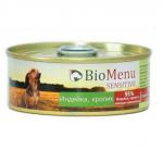 BioMenu SENSITIVE Консервы для собак Индейка/Кролик 95%-МЯСО 410 г