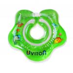 Круг Uviton для купания с погремушкой (зеленый) арт. 0055