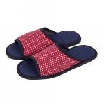 Б101 Тапочки домашние женские синий-красный с открытым носком