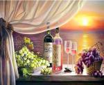 Вино, виноград и вид на море