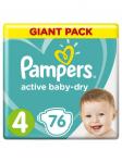 PAMPERS Подгузники Active Baby-Dry Maxi (9-14 кг) Упаковка 76