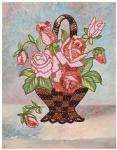 Мозаика из пайеток на холсте Букет роз