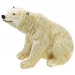 Скульптура-фигура для сада из полистоуна "Белый медведь сидячий" 22х26 см (Россия)