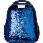 Ранец №1School Sparkle Blue, ортопед. спинка, двусторонние пайетки