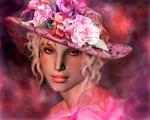 Блондинка в розовой шляпке