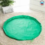 Развивающий коврик - сумка для игрушек «Котик», зеленый, d150 см, оксфорд
