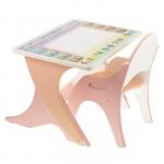 Набор мебели «Буквы-цифры», стол-парта, стул, цвет розово-персиковый
