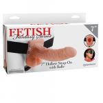 Полый страпон на ремне телесный Fetish Fantasy Series 7 Hollow Strap-On with Balls 3373-21 PD