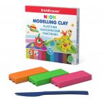 Классический пластилин ErichKrause® Monsters Neon 12 цветов со стеком, 180 г (коробка)