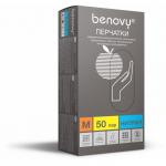 Нитриловые перчатки benovy. Голубой, 50 пар