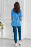 Блуза трикотажная с асимметрией - Линда | голубой