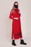 Платье длинное с капюшоном и разрезами - InformaL-2 | красный