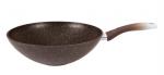 Сковорода wok (классическая) 300/100 мм с ручкой, АП (кофейный мрамор)