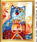 Синяя кошка и рыжие котята