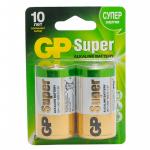 Батарейка GP Super D (LR20), КОМПЛЕКТ 2 шт., 13A алкалиновая, BC2, GP 13A-2CR2