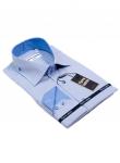 0127TESF Мужская рубашка Elegance Slim Fit в голубую клетку