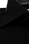 0112CTESF Черная однотонная мужская рубашка Elegance Slim Fit с узорным подкроем