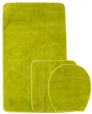 BG Набор из трех ковриков для ванной, с вырезом, зеленый