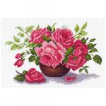 1408 Канва с рисунком 'Матренин посад' 'Букет роз', 28*37 см