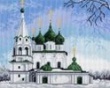 691-1 Канва с рисунком Матренин посад 'Церковь Спаса- на- Городу' 24*30см (28*37см)