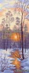 1204 Канва с рисунком 'Матренин посад' 'Зимний закат', 24*47 см